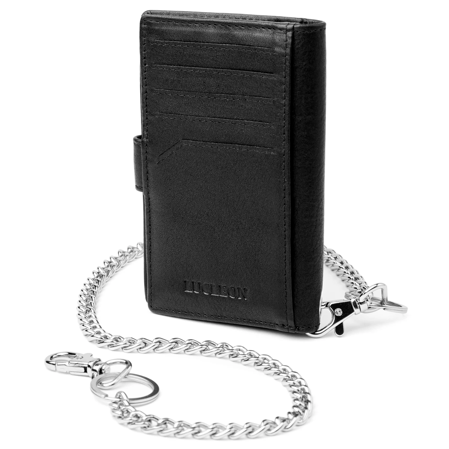 Lucleon Portefeuille Liam en cuir noir à protection RFID 2 Lucleon Portefeuille Liam en cuir noir à protection RFID – Image 2