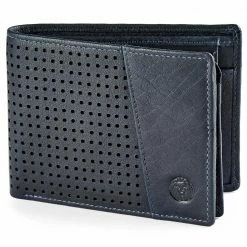 Lucleon Portefeuille Montreal Dotty en cuir bleu marine anti-RFID