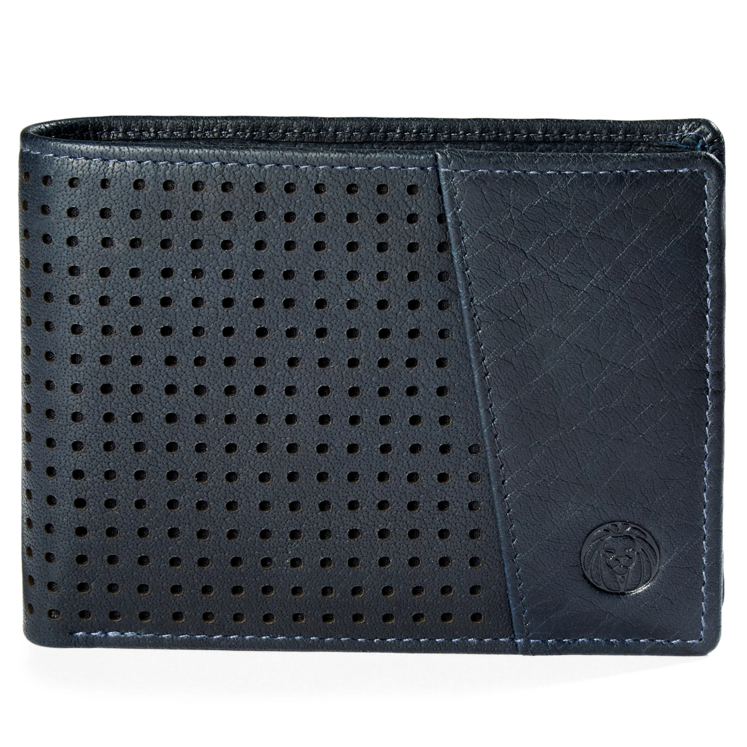 Lucleon Portefeuille Montreal Dotty en cuir bleu marine anti-RFID 3 Lucleon Portefeuille Montreal Dotty en cuir bleu marine anti-RFID – Image 3