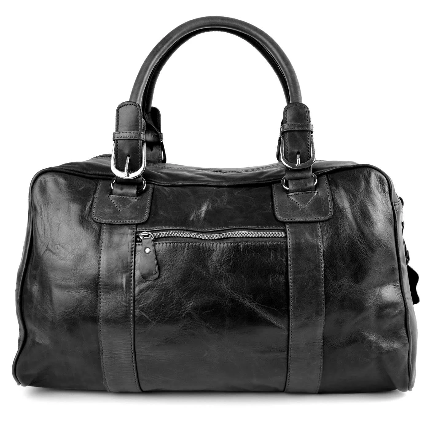 Delton Bags Sac de sport/weekend en cuir noir Matan 2 Delton Bags Sac de sport/weekend en cuir noir Matan – Image 2