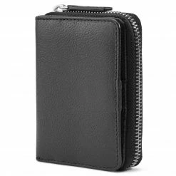 Lucleon Portefeuille en cuir noir anti-RFID Laris