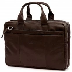 Lucleon Sac pour ordinateur portable Montreal en cuir marron foncé