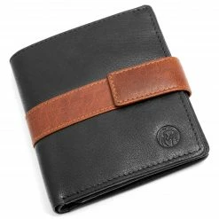 Lucleon Portefeuille Montreal vertical en cuir noir et marron RFID -Portefeuilles Soldes 10 3 4 10 scaled