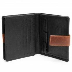 Lucleon Portefeuille Montreal vertical en cuir noir et marron RFID -Portefeuilles Soldes 10 4 89 scaled