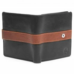 Lucleon Portefeuille Montreal vertical en cuir noir et marron RFID -Portefeuilles Soldes 10 5 50 scaled