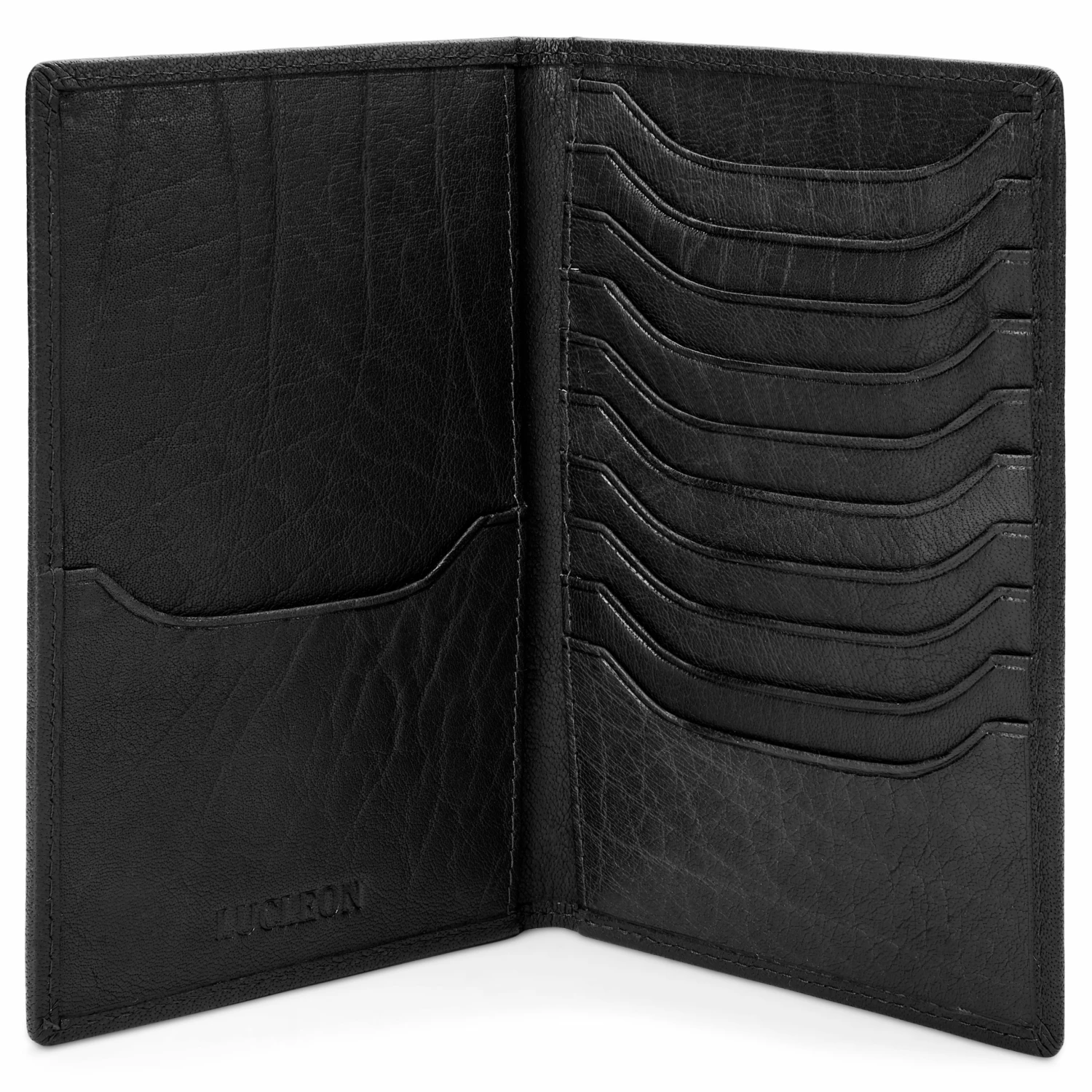 Lucleon Grand porte-cartes de voyage en cuir noir Montréal 2 Lucleon Grand porte-cartes de voyage en cuir noir Montréal – Image 2