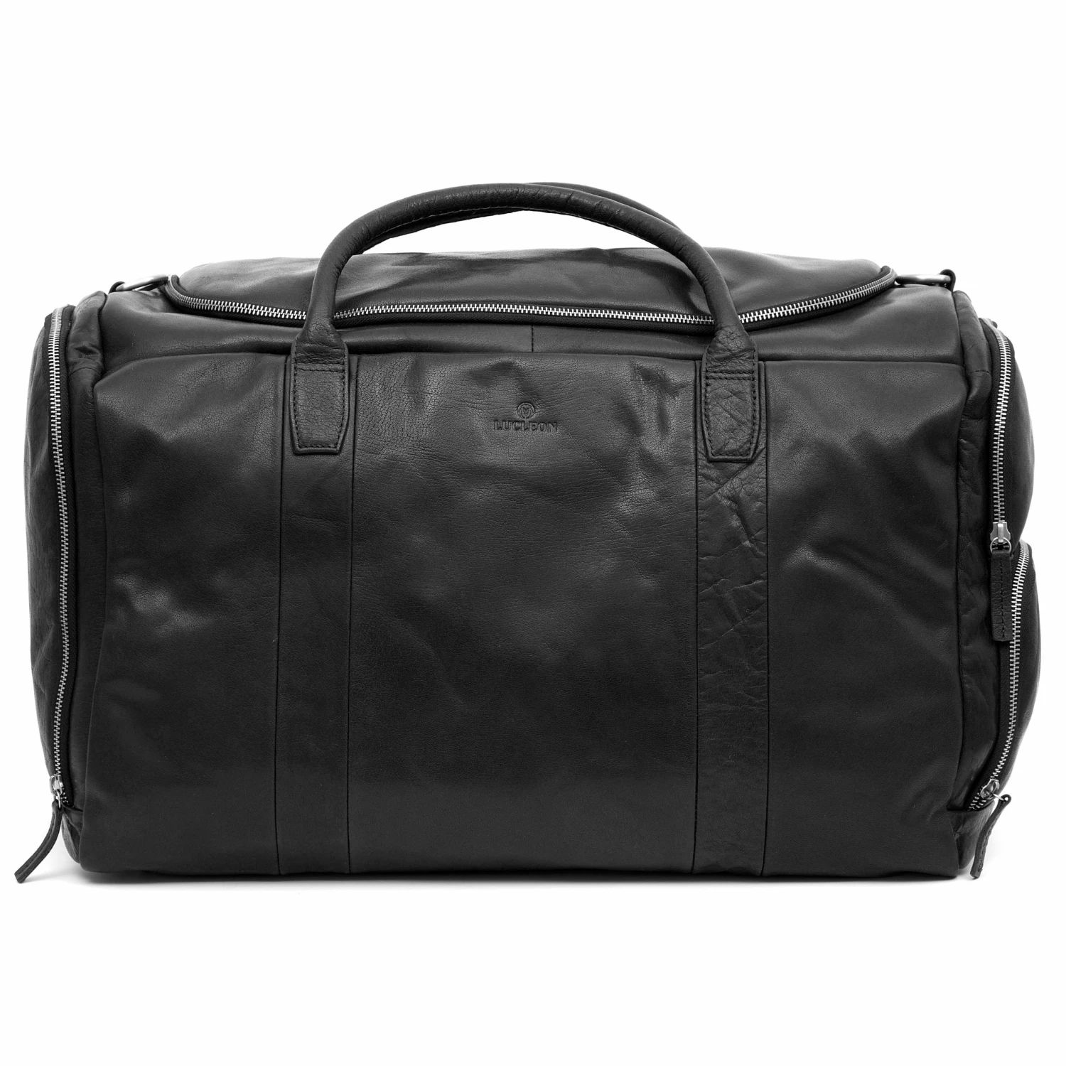 Lucleon Sac de voyage XL Montréal en cuir noir 2 Lucleon Sac de voyage XL Montréal en cuir noir – Image 2