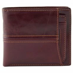 Collin Rowe Portefeuille en cuir marron double couture -Portefeuilles Soldes 12571 03 scaled