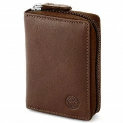 Lucleon Porte-cartes en cuir marron California
