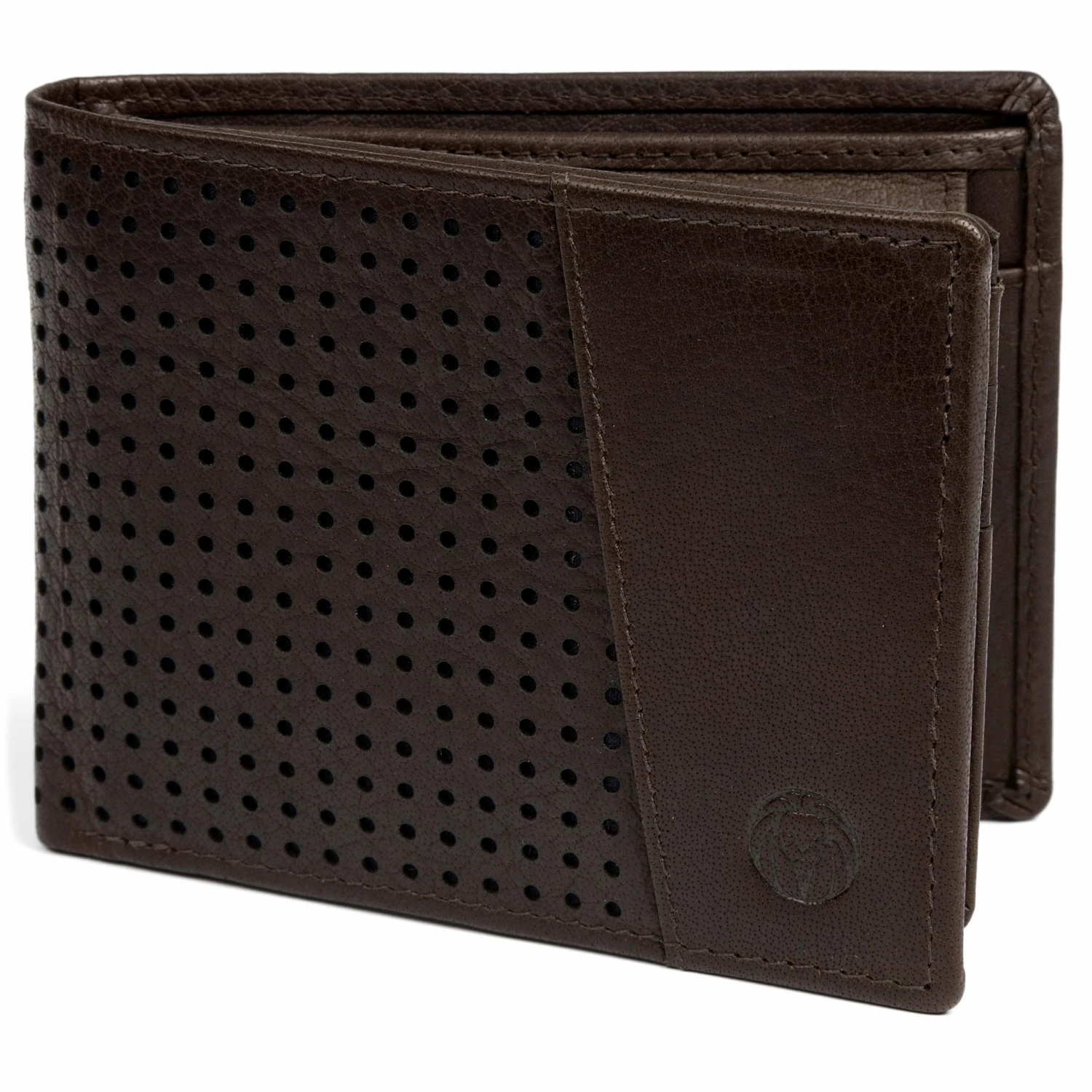 Lucleon Portefeuille Montreal Dotty en cuir marron RFID 1 Lucleon Portefeuille Montreal Dotty en cuir marron RFID
