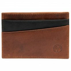 Lucleon Mini porte-cartes Montreal en cuir marron et noir RFID