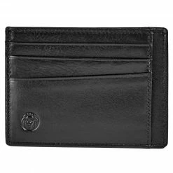 Lucleon Porte-cartes en cuir noir compact