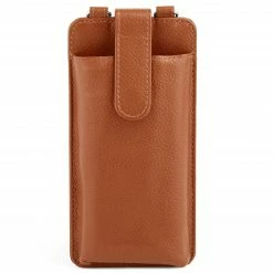 Lucleon Combi porte-cartes et housse pour téléphone Lamont en cuir havane -Portefeuilles Soldes 13 3 183 scaled
