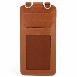 Lucleon Combi porte-cartes et housse pour téléphone Lamont en cuir havane -Portefeuilles Soldes 13 4 87 scaled