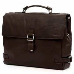 Lucleon Montreal Sacoche luxe en cuir marron foncé