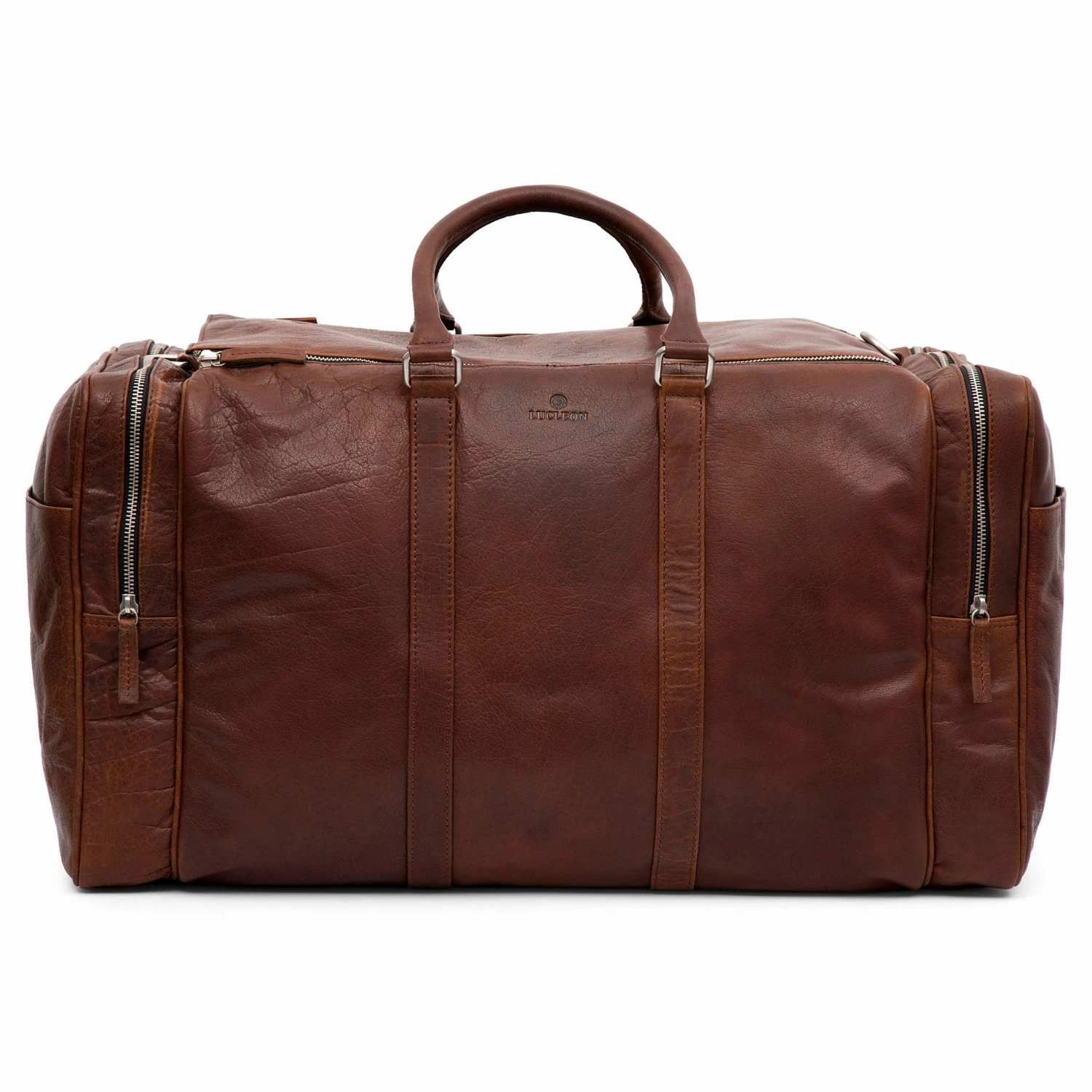 Lucleon Sac de weekend XL Montréal en cuir marron 2 Lucleon Sac de weekend XL Montréal en cuir marron – Image 2