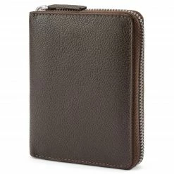 Lucleon Portefeuille en cuir brun foncé anti-RFID Sky