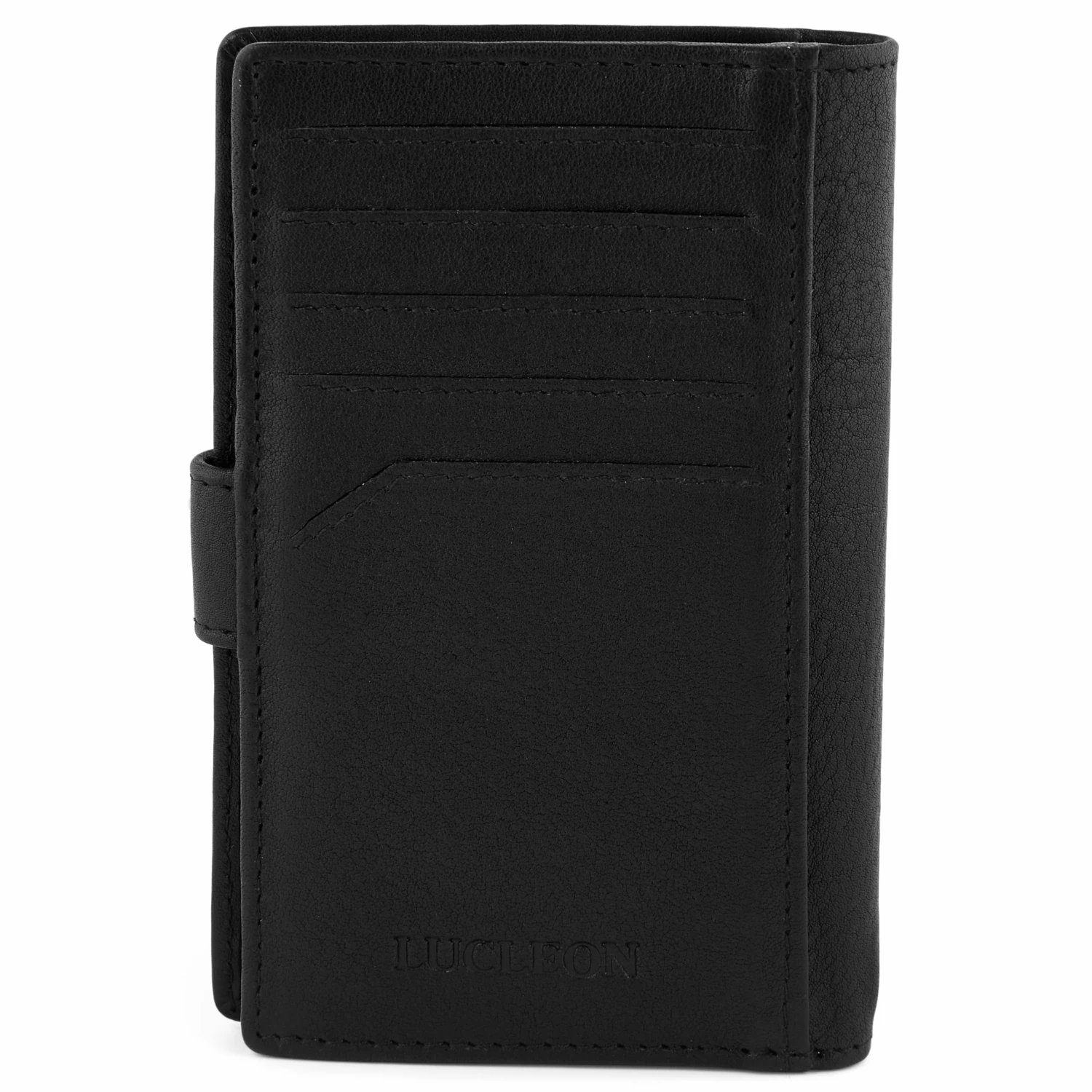 Lucleon Portefeuille Liam en cuir noir à protection RFID 6 Lucleon Portefeuille Liam en cuir noir à protection RFID – Image 6
