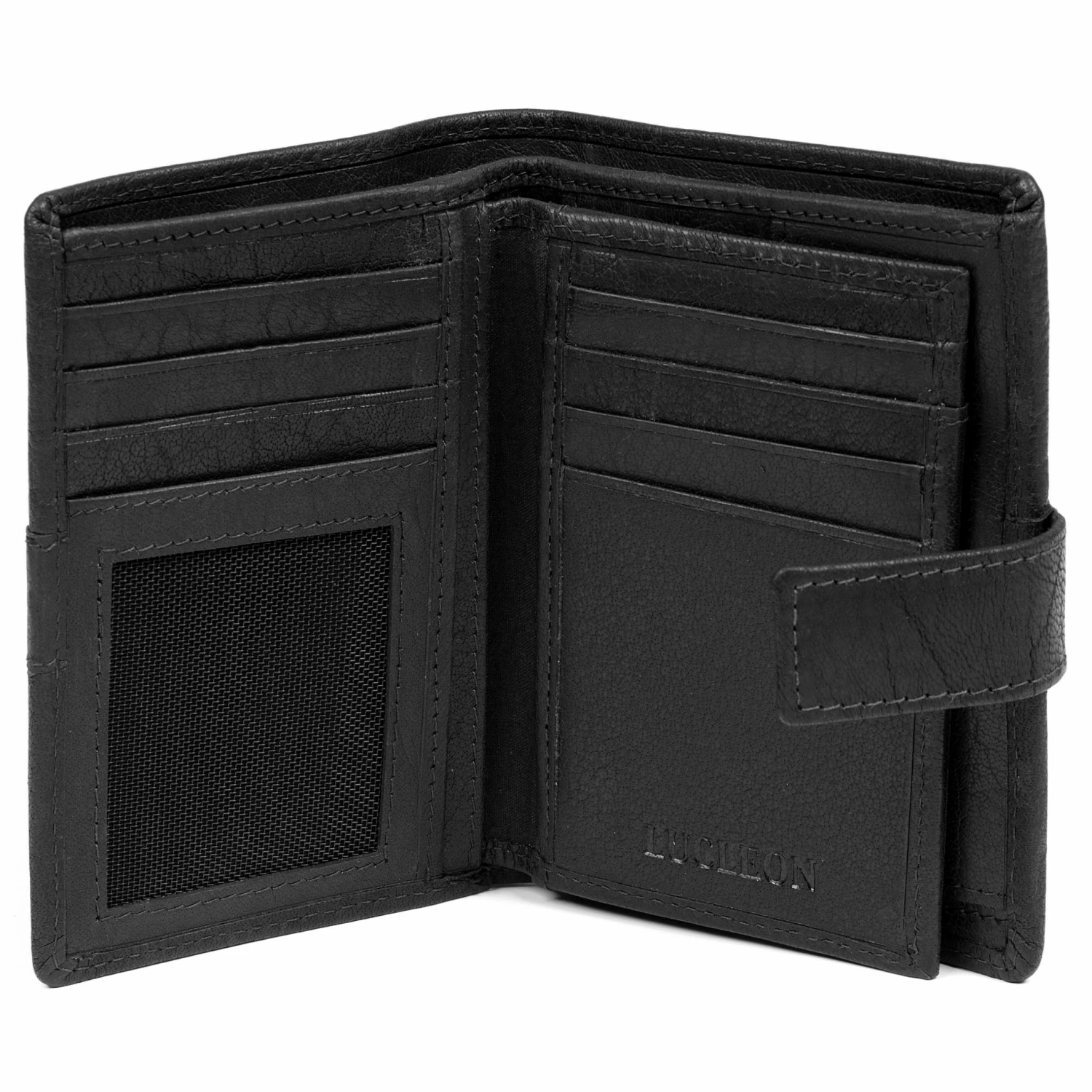 Lucleon Portefeuille Montreal business en cuir noir RFID 2 Lucleon Portefeuille Montreal business en cuir noir RFID – Image 2