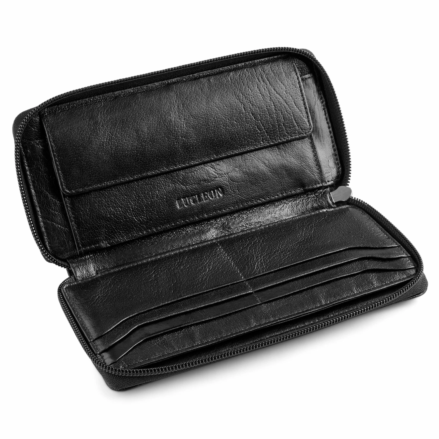 Lucleon Portefeuille en cuir noir California Accordion 2 Lucleon Portefeuille en cuir noir California Accordion – Image 2