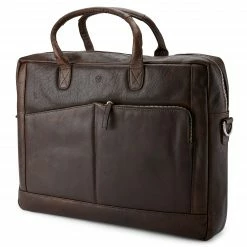 Lucleon Sac d'ordinateur portable en cuir marron classique Montréal