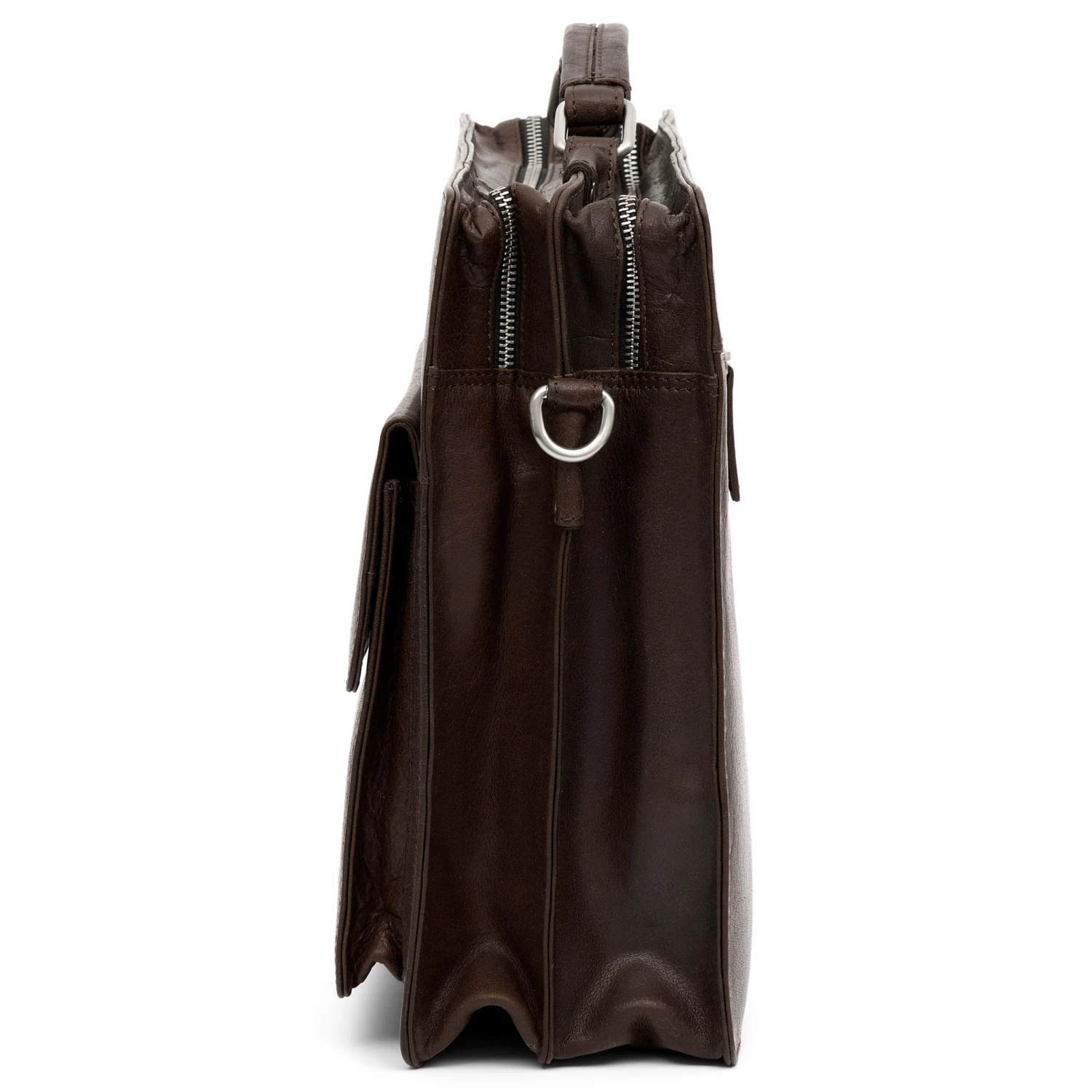 Lucleon Porte-documents compact Montréal en cuir marron foncé 5 Lucleon Porte-documents compact Montréal en cuir marron foncé – Image 5