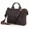 Delton Bags Sac classique en cuir marron foncé vintage