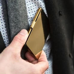 Lucleon Porte-cartes en acier doré -Portefeuilles Soldes 2239 cardholder scaled