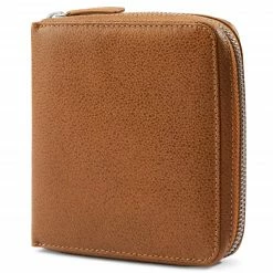 Lucleon Porte-cartes en cuir brun tan avec blocage RFID XL Luc