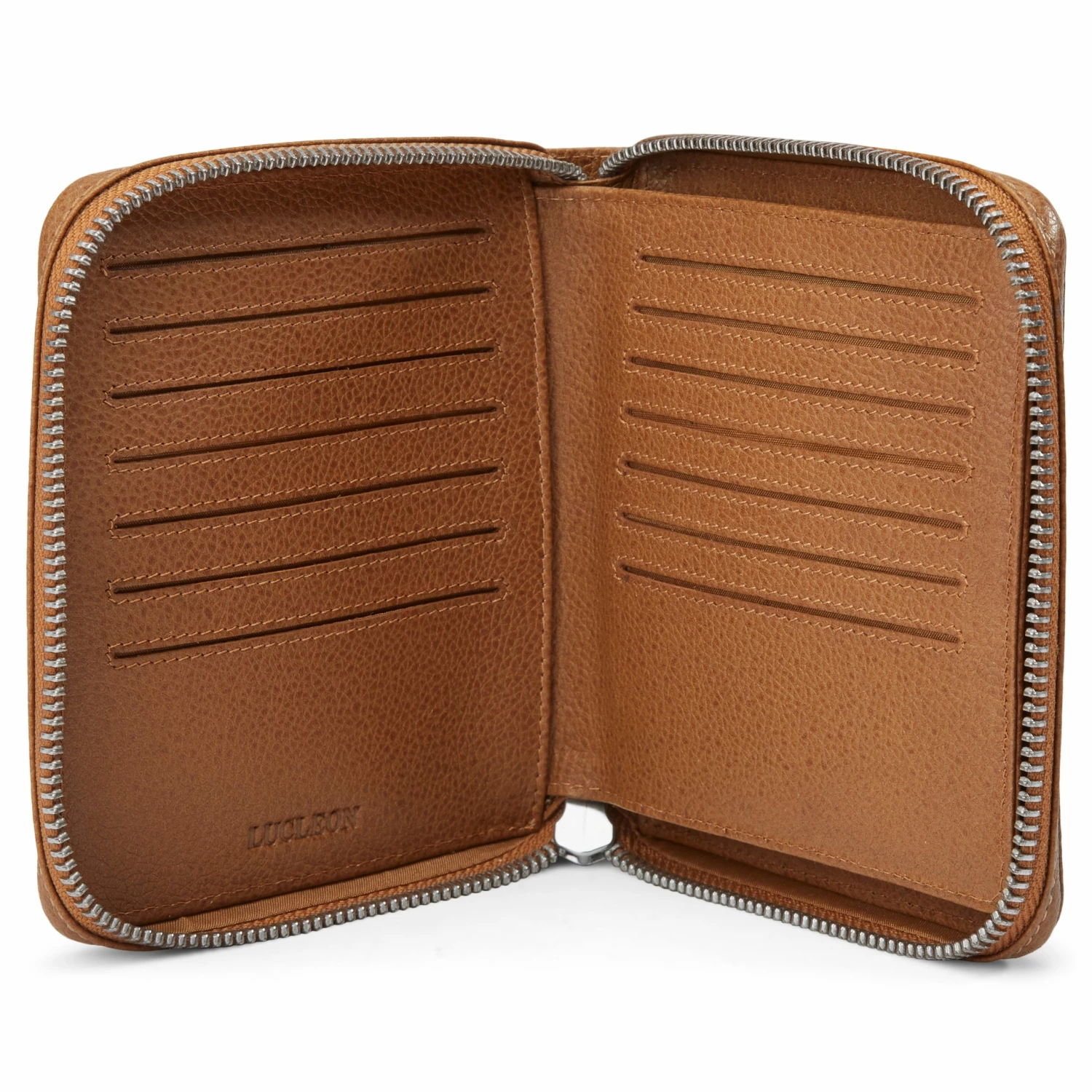 Lucleon Porte-cartes en cuir brun tan avec blocage RFID XL Luc 4 Lucleon Porte-cartes en cuir brun tan avec blocage RFID XL Luc – Image 4