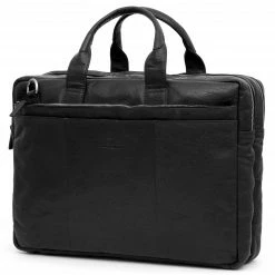 Lucleon Sac pour ordinateur portable XL Montréal en cuir noir