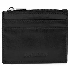 Lucleon Porte-cartes Multi Zip noir avec protection RFID