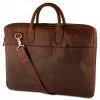 Lucleon Montreal - Sac pro en cuir marron à double fermeture