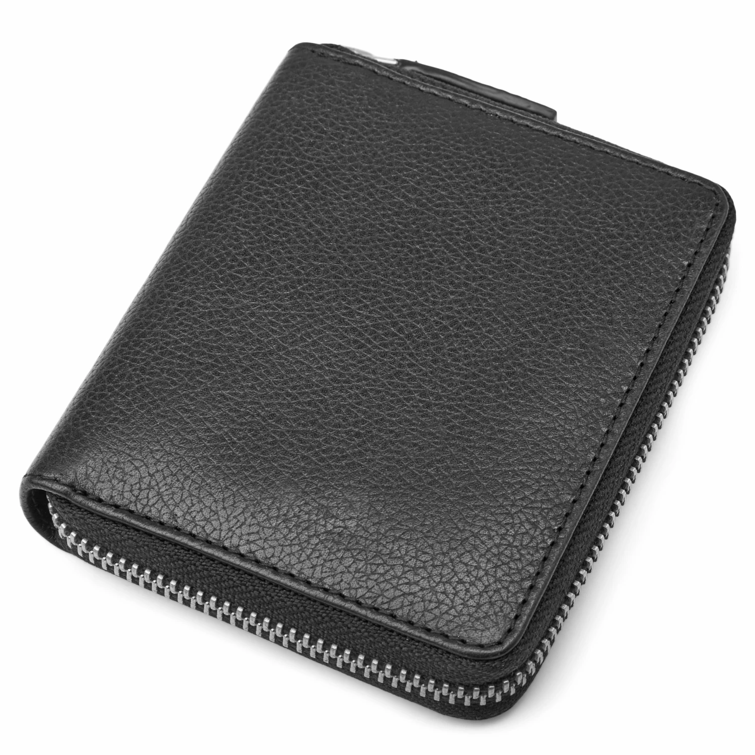 Lucleon Mini portefeuille en cuir noir anti-RFID Sky 2 Lucleon Mini portefeuille en cuir noir anti-RFID Sky – Image 2