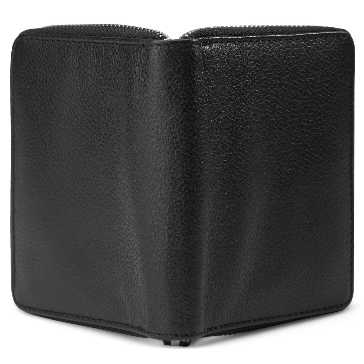 Lucleon Mini portefeuille en cuir noir anti-RFID Sky 3 Lucleon Mini portefeuille en cuir noir anti-RFID Sky – Image 3