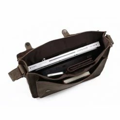 Delton Bags Porte-documents en cuir brun lisse -Portefeuilles Soldes 5423 05