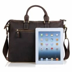 Delton Bags Sac classique en cuir marron foncé vintage -Portefeuilles Soldes 555