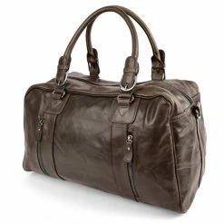 Delton Bags Sac weekend / sac de sport en cuir vert olive Matan
