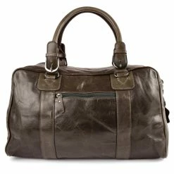 Delton Bags Sac weekend / sac de sport en cuir vert olive Matan -Portefeuilles Soldes 5835 03