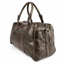 Delton Bags Sac weekend / sac de sport en cuir vert olive Matan -Portefeuilles Soldes 5835 05