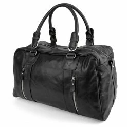 Delton Bags Sac de sport/weekend en cuir noir Matan