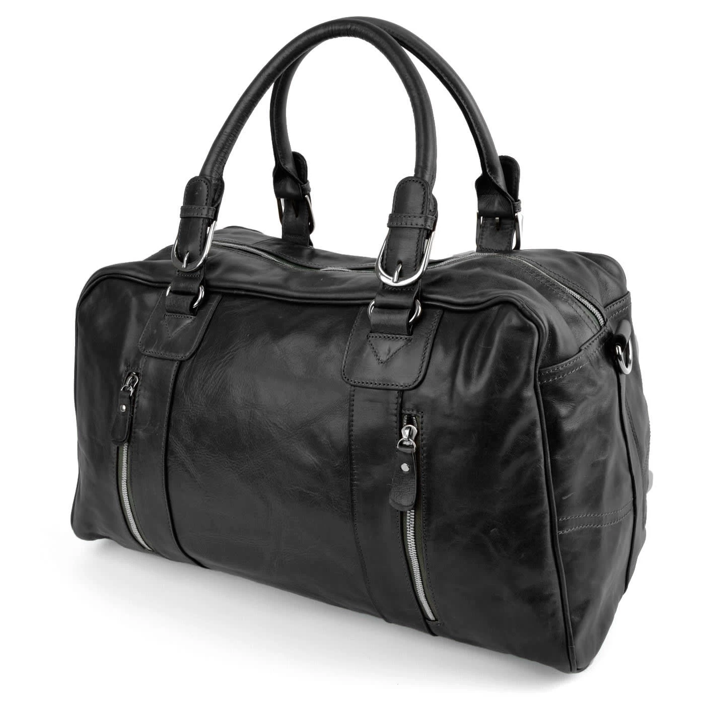 Delton Bags Sac de sport/weekend en cuir noir Matan 1 Delton Bags Sac de sport/weekend en cuir noir Matan