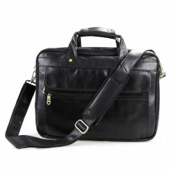 Delton Bags Porte-documents compact en cuir noir