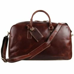 Delton Bags Sac weekend en cuir Marron Marion -Portefeuilles Soldes 7156LB 2