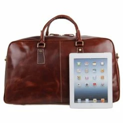 Delton Bags Sac weekend en cuir Marron Marion -Portefeuilles Soldes 7156LB 4