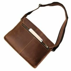 Delton Bags Sacoche en cuir marron aspect vintage -Portefeuilles Soldes 7263B 3