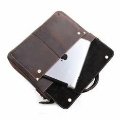 Delton Bags Sac classique en cuir marron foncé vintage -Portefeuilles Soldes 777