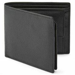 Lucleon Portefeuille en cuir noir anti-RFID Smith