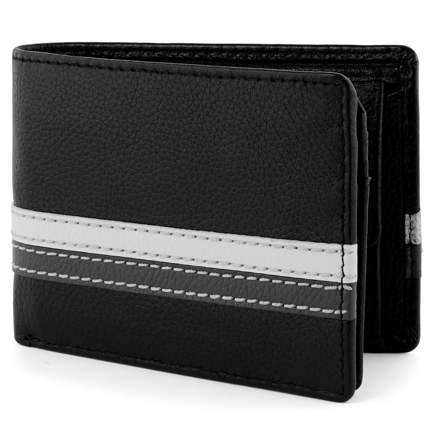 Lucleon Portefeuille Larry en cuir noir anti-RFID 1 Lucleon Portefeuille Larry en cuir noir anti-RFID