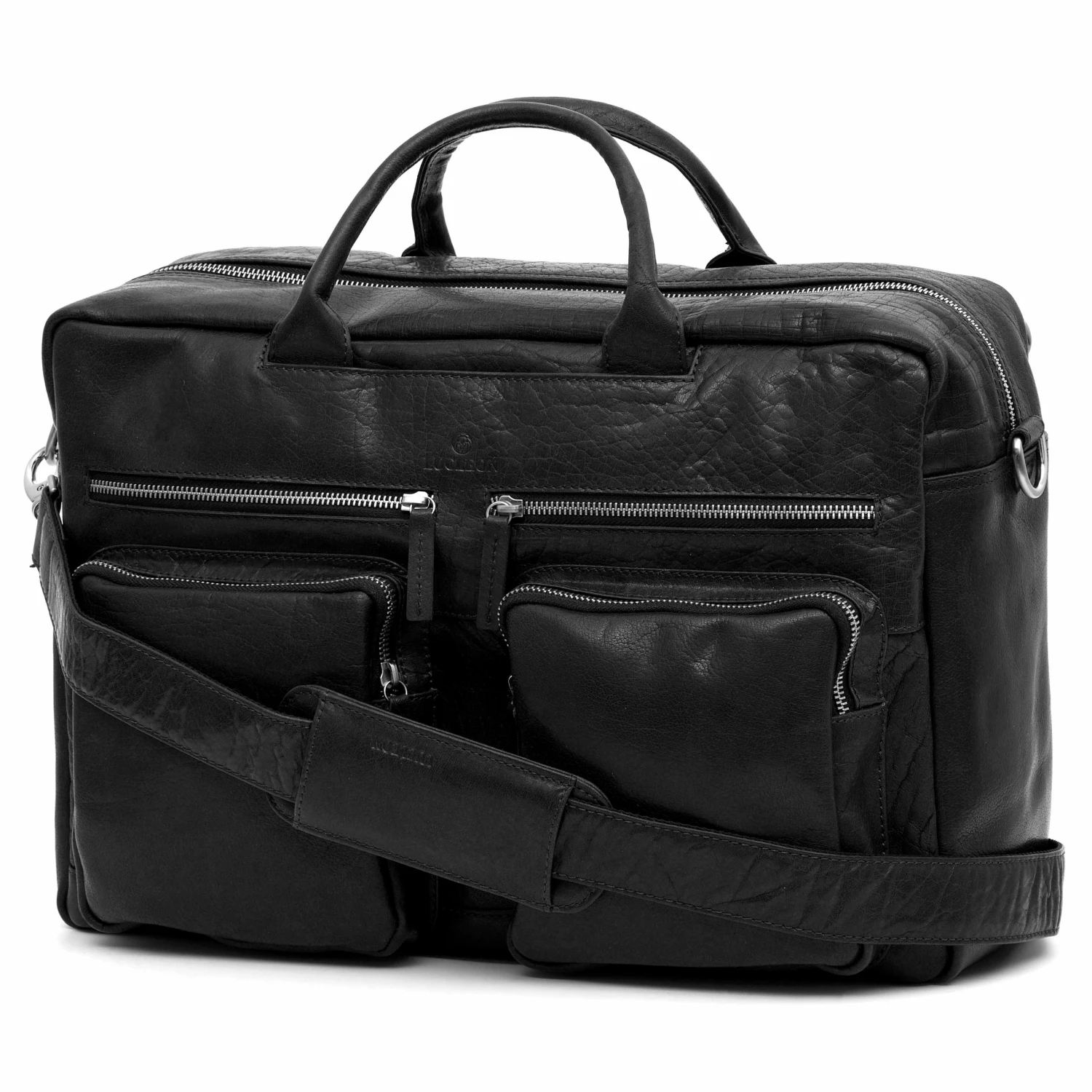 Lucleon Sac de voyage Montréal Combi en cuir noir 5 Lucleon Sac de voyage Montréal Combi en cuir noir – Image 5
